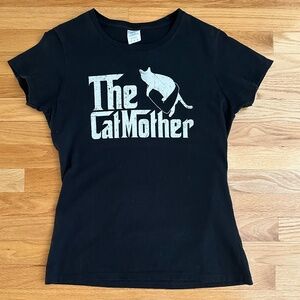 Cat Mother Black T-shirt Womens Size Medium